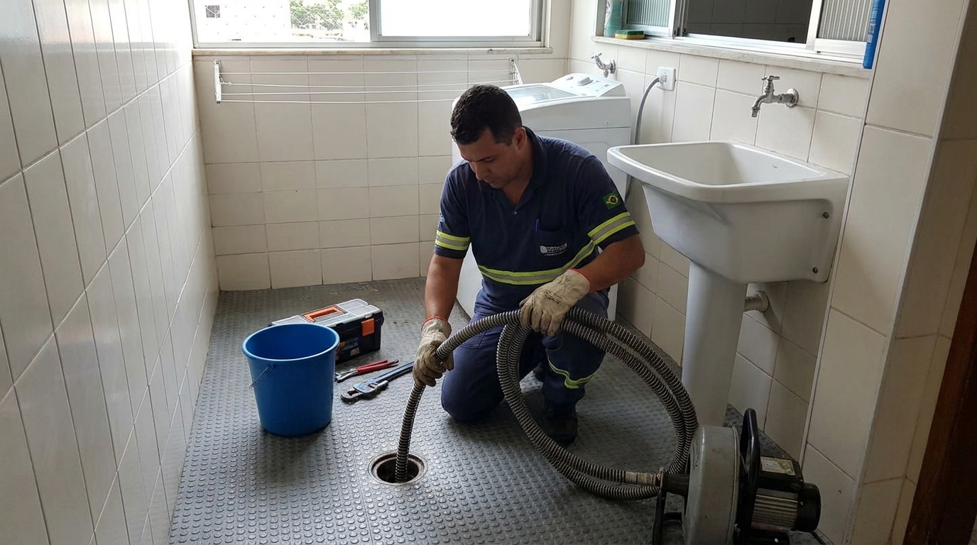 Desentupimento de ralo residencial em Maceió‑AL