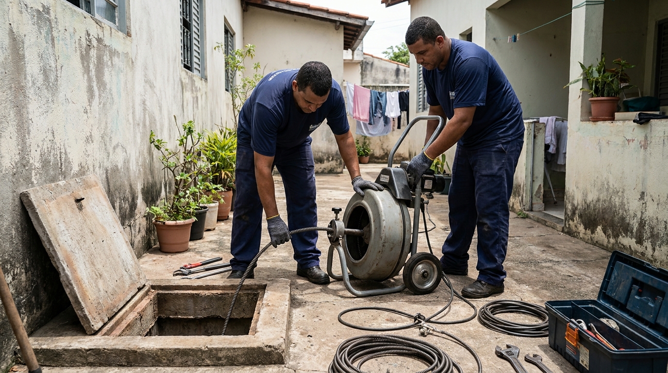 Desentupimento de rede de esgoto em Maceió‑AL