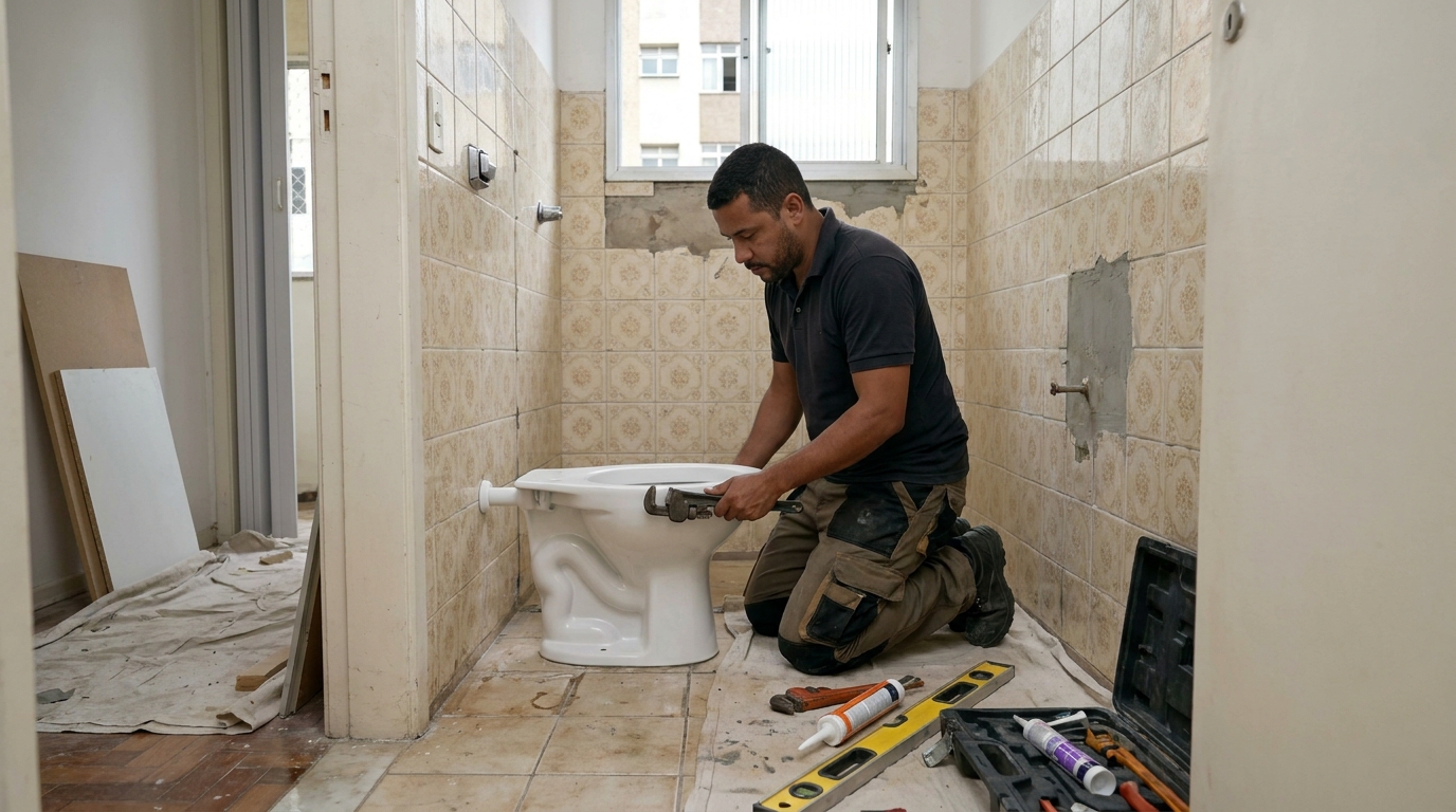 Instalação de vaso sanitário profissional em Maceió‑AL