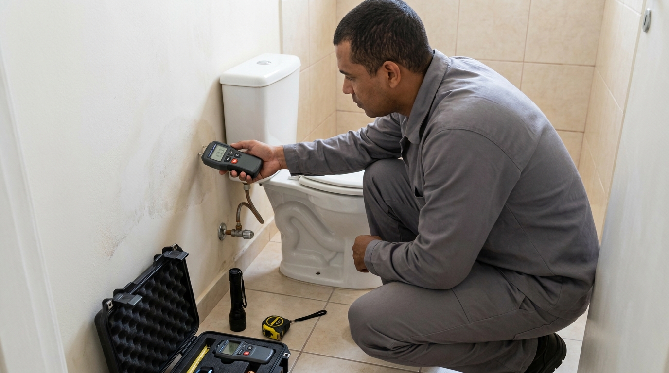 Técnico de caça vazamento em residência em Maceió‑AL
